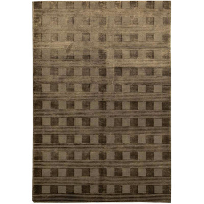 Tapis taupe noué à la main de haute qualité