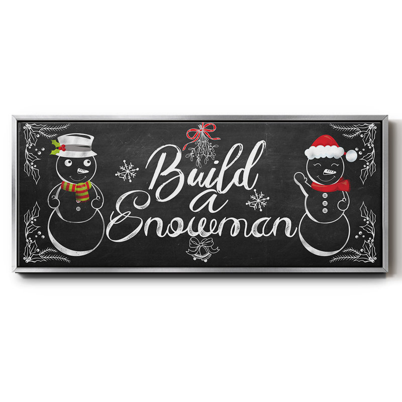 Build a Snowman- Framed Canvas, 8" H x 20" W