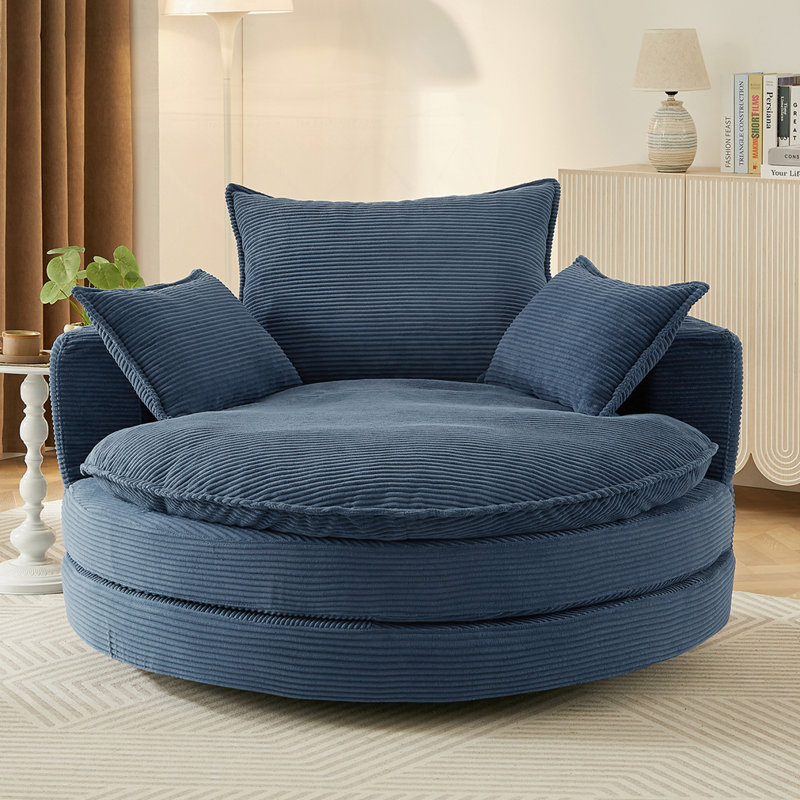 Fauteuil demi-tonneau pivotant, Bleu