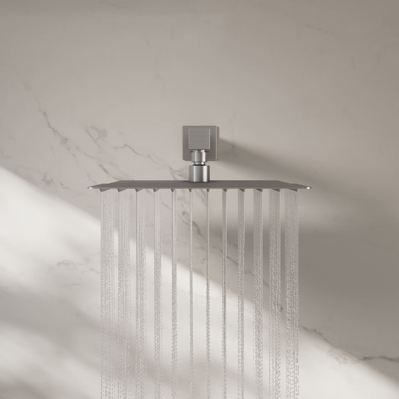 Rugen 12" & 6" Dual Shower Head Faucet Set with Handheld Combo, 3-Function Shower System with Rainfall Showerhead, Thermostatic Valve Included, Bathroom Shower Fixture