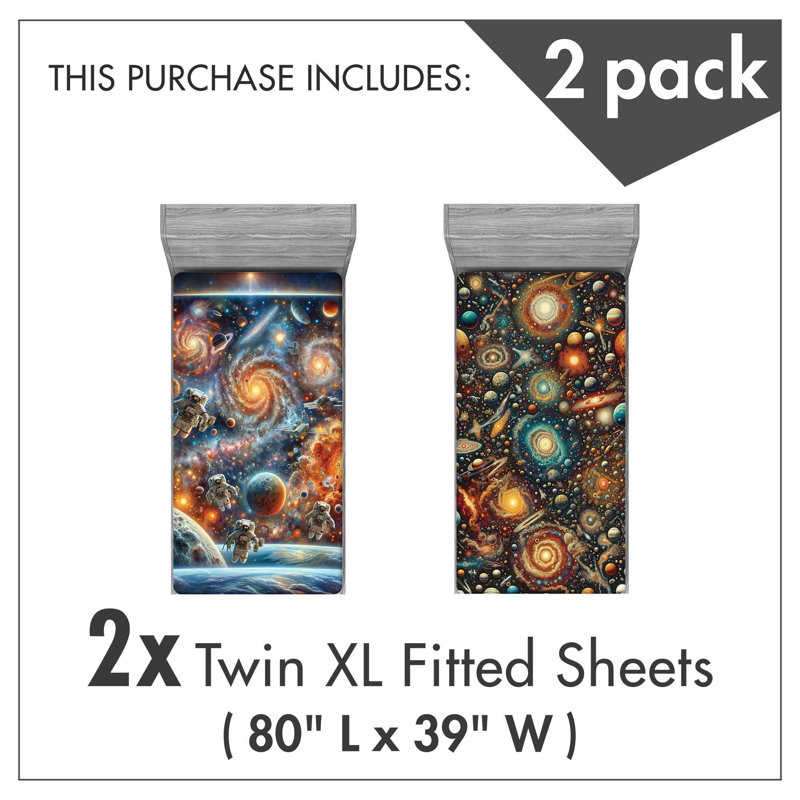 Microfiber Galaxy Fitted Sheet, Twin Extra Long Fitted Sheet