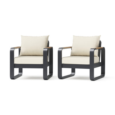 Ensemble de 2 fauteuils club Andes - lin oléfine