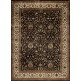 Silver Screen Hand Knotted Wool Area Rug in Black/Bone