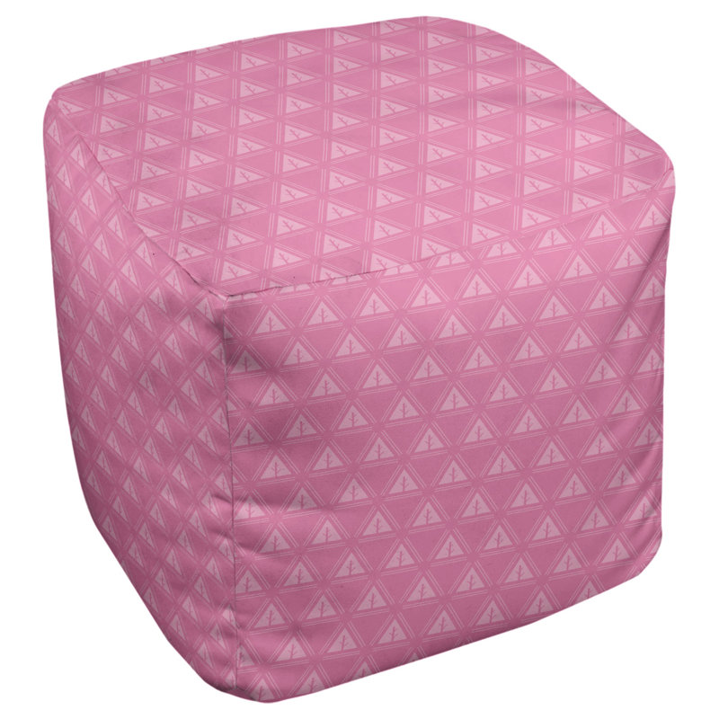 Upholstered Ottoman, Pink