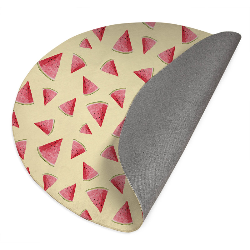 Summer Melon Outdoor Rug, Round 5'