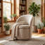 Fauteuil d'appoint pivotant avec dossier haut-1690956894