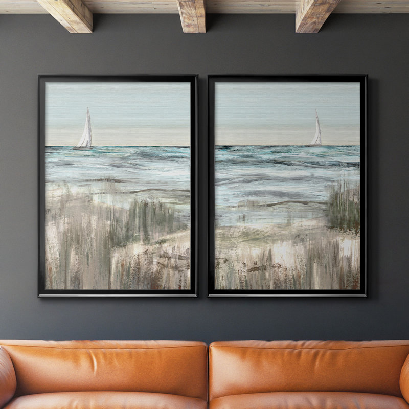 «Heading In Dusk I», ensemble de 2 reproductions d'art sur toile encadrées, Noir, H 24,5 po x l 37 po x P 1,25 po
