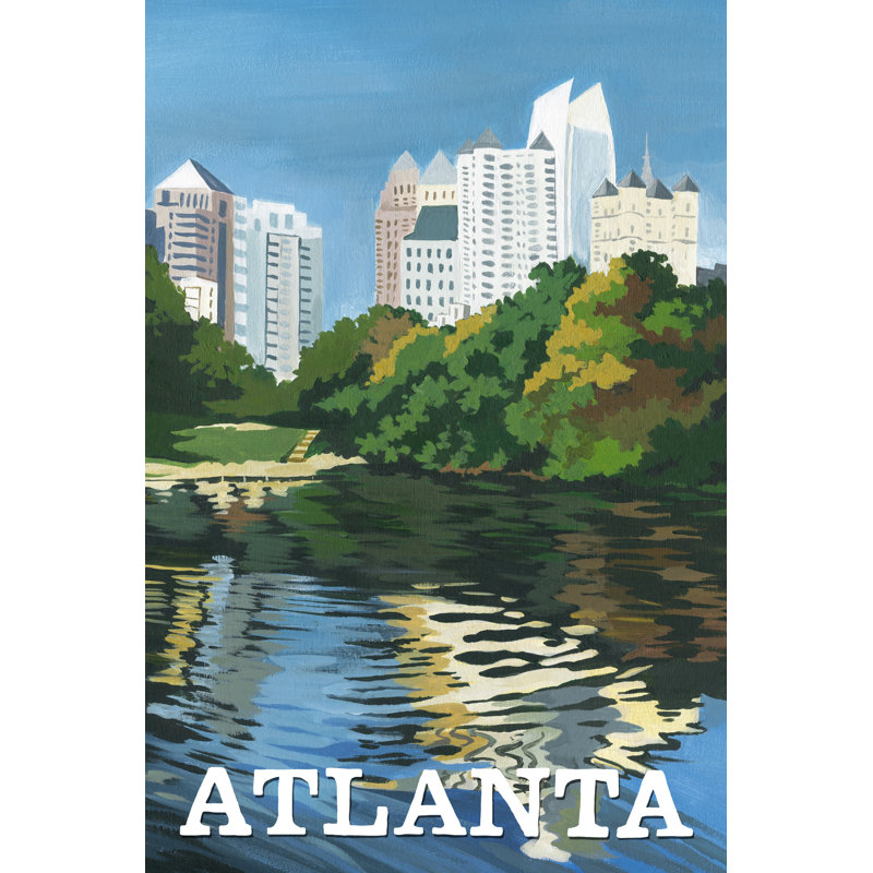 Piedmont Park in Atlanta - Impression sur toile tendue, H 24 po x l 16 po x P 1,5 po