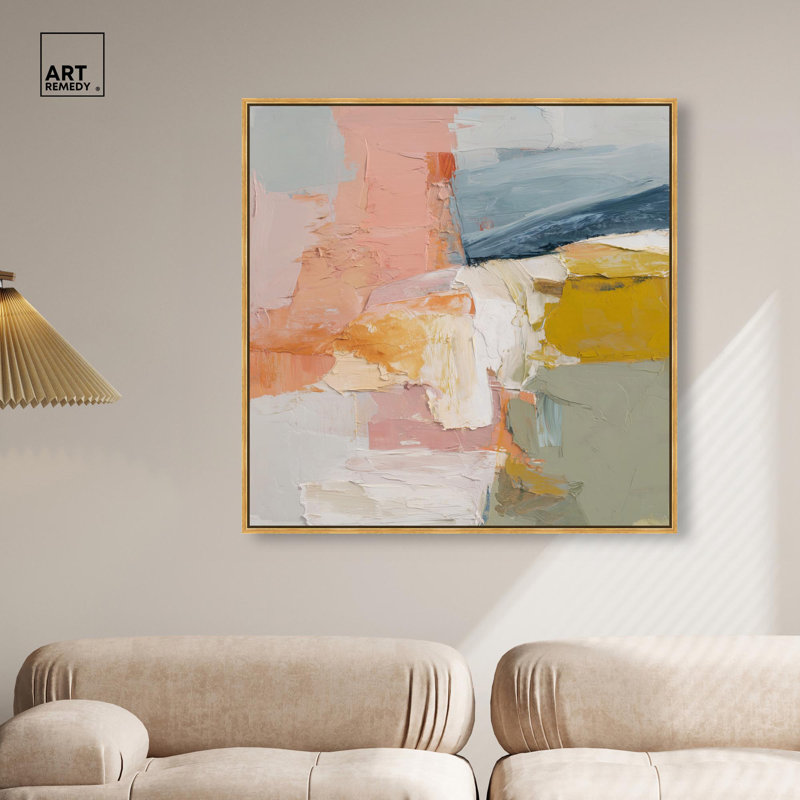 "Soft and Vibrant III", reproduction d'art sur toile par Art Remedy, cadre doré, 40 x 40, H 41 po x l 41 po, Cadre doré
