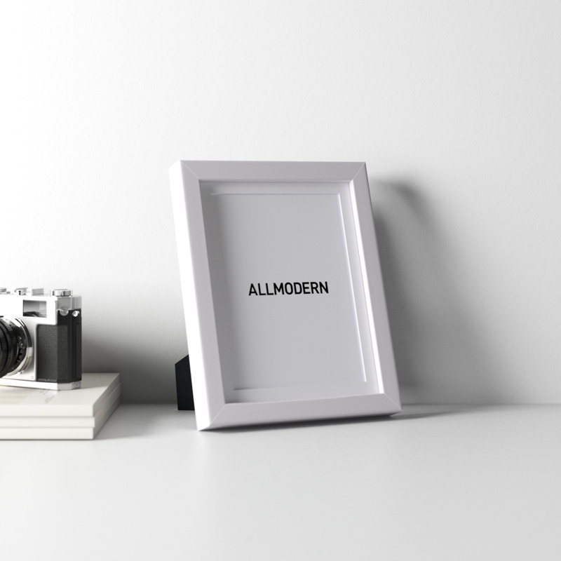 Capullo Wood Matte Picture Frame with Mat, White, 4" x 6"