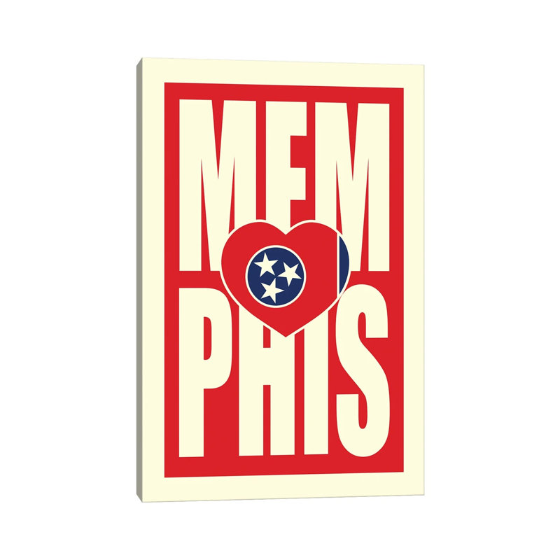 Memphis Typography Heart by Benton Park Prints - Wrapped Canvas Gallery-Wrapped Canvas Giclée, 20.32 cm H x 30.48 cm W