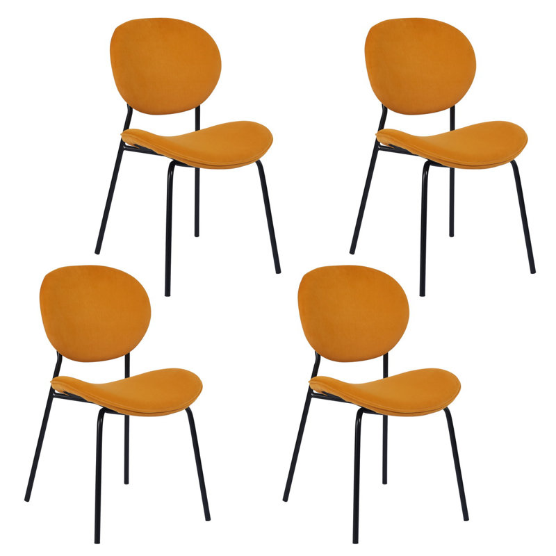 Alaya 137.2cm H Velvet Upholstered Side Chair, Champagne