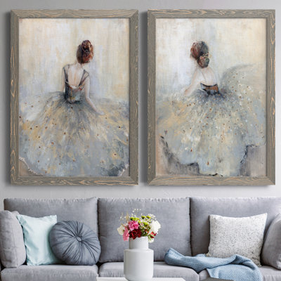 Beautiful Contemplation - ensemble de 2 reproductions d'art sur toile encadrées