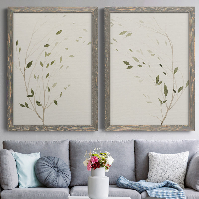 Toile encadrée de qualité supérieure Wind's Whisper I - prête à être accrochée, H 24 po x l 36 po x P 1,5 po, gris