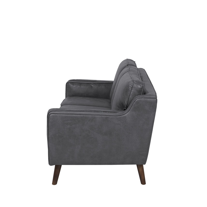 Forsyth Faux Leather Loveseat, Grey, 2 Seat