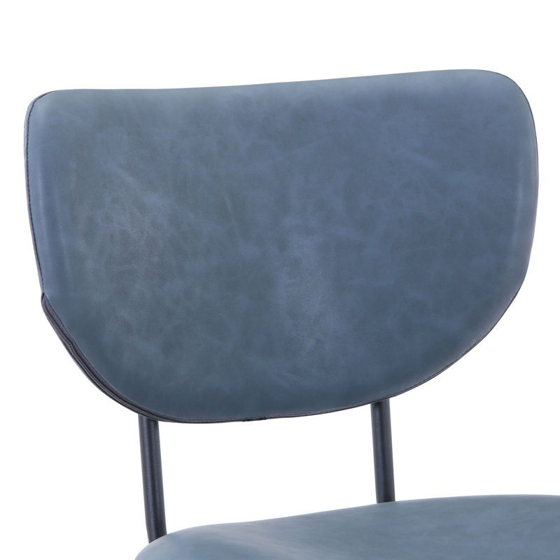 Dawlish Upholstered Counter Stool with Metal Frame, Slate