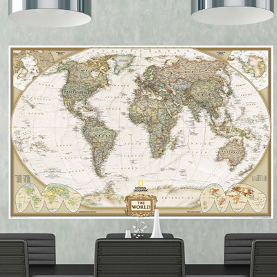 " National Geographic World Map Canvas Wall Art, Poster "