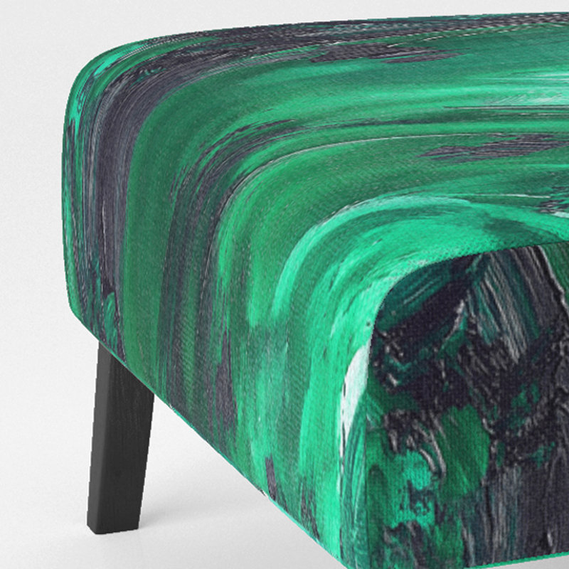 Brechta Vibrant Curve Design II - Velvet Upholstered Modern Slipper Chair, Green/Black