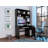 Compu 180 Hutch Desk, Multiple Shelves, Retractable Keyboard Tray, Cpu Door Panel, One Drawer-50330361