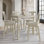 Ensemble de salle à manger à hauteur de comptoir 5 pièces avec chaises rembourrées à dossier et table carrée, gris antique
