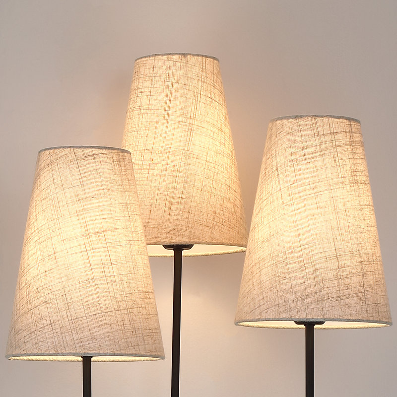 68 Inch 3-Light Dimmable Tree Floor Lamp, Linen-Textured Shades