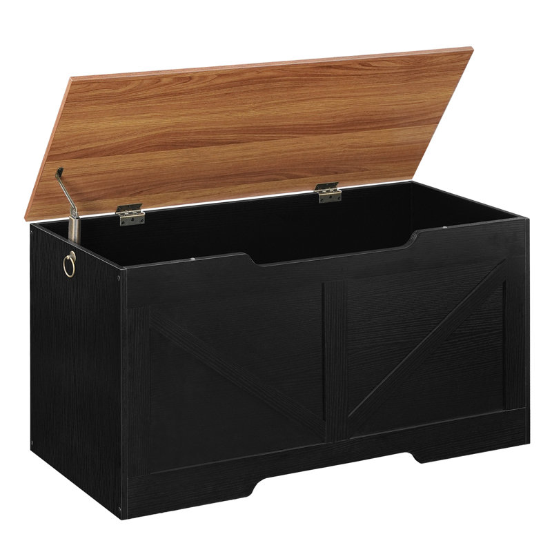 Banc de rangement l 39,4 po Lingle, Noir/noyer