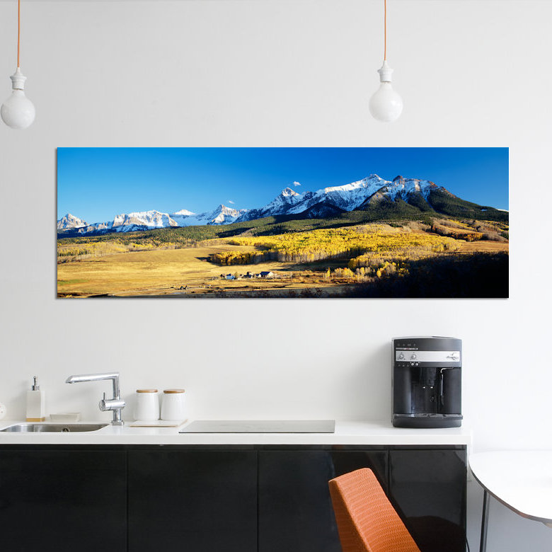 " Aerial View Of Last Dollar Ranch With Sneffels Range In The Background, Colorado, USA " by Panoramic Images, Wrapped Canvas