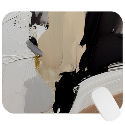 Abstract Brush Strokes II Paint Brush Strokes Mid-Century Modern Gaming Cute Office Laptop Desk Pad Gift Mat Square Rectangle Non-Slip Mousepad