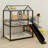 Metal House Bunk Bed With Slide And Storage Stair-724104797