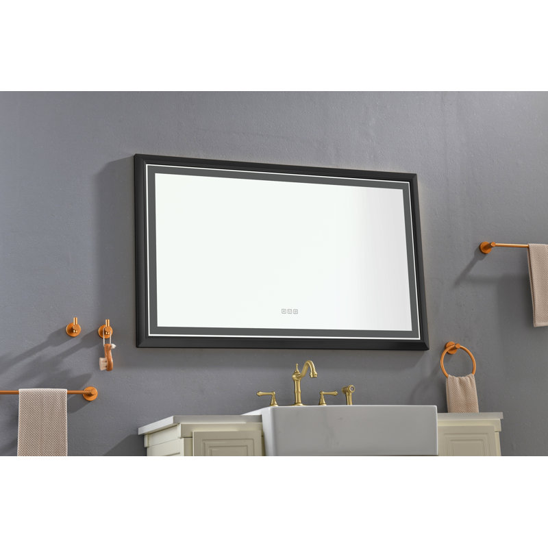 Miroir mural Daesia, Noir, noir, noir, noir, 29,7 po x 48 po