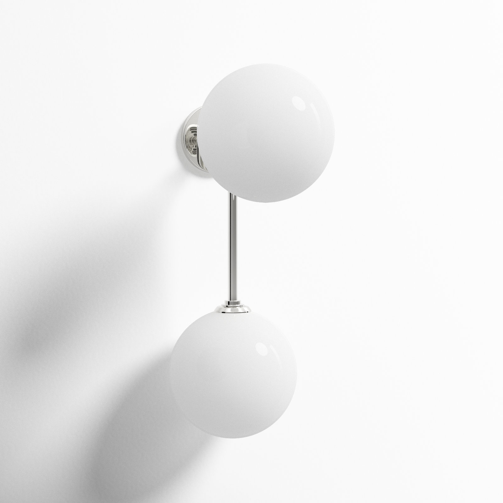 Salonko 2 Light Glass Dimmable Armed Sconce, Polished Nickel