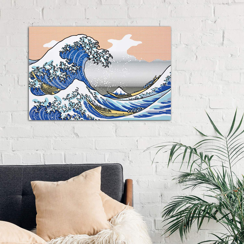«The Wave» par Toni Sanchez - impression d'art graphique, H 26 po x l 40 po x 1,5 po, Toile tendue