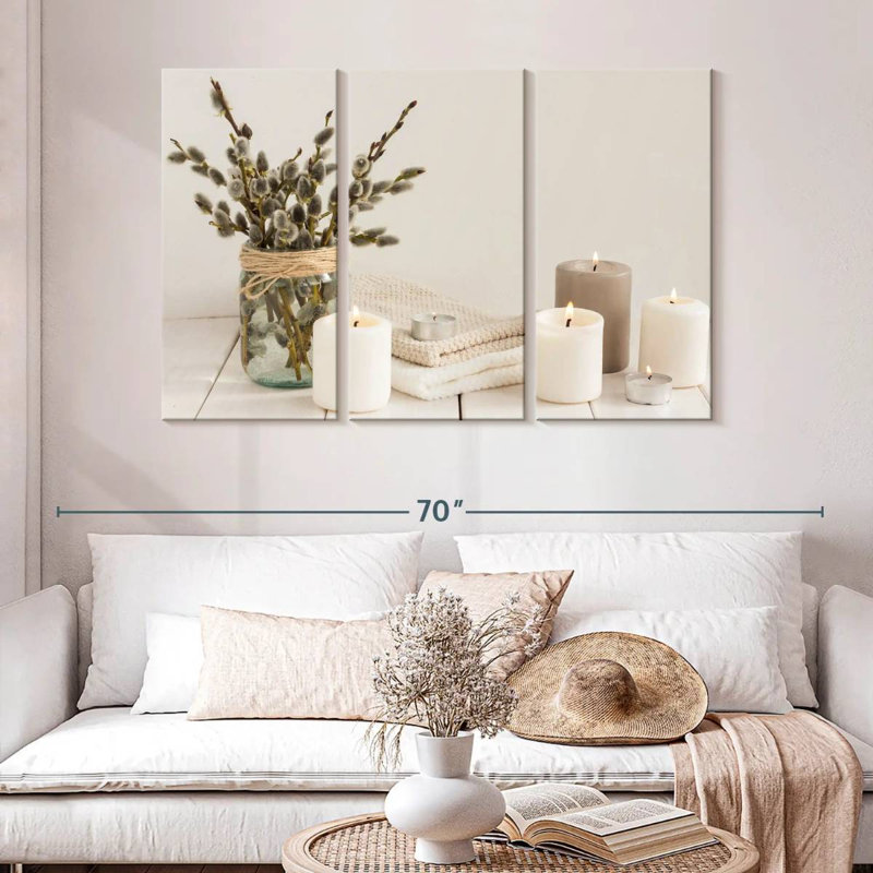 Ensemble de salle de bain sur toile 3 pièces Zen Zen, H 32 po x l 50 po x P 1,25 po