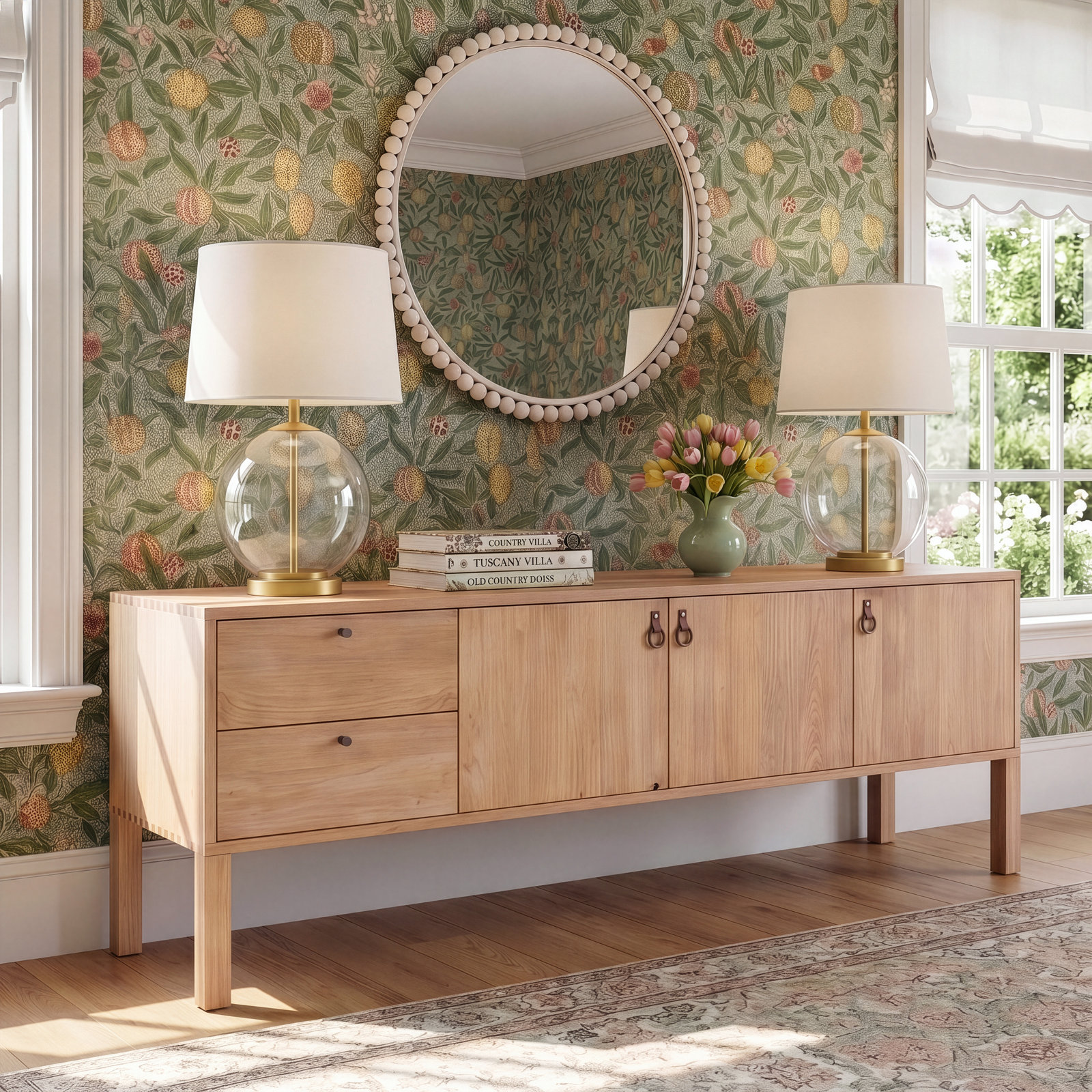 Kenzie 80 " Iron Media Console, Dry Wash Poplar