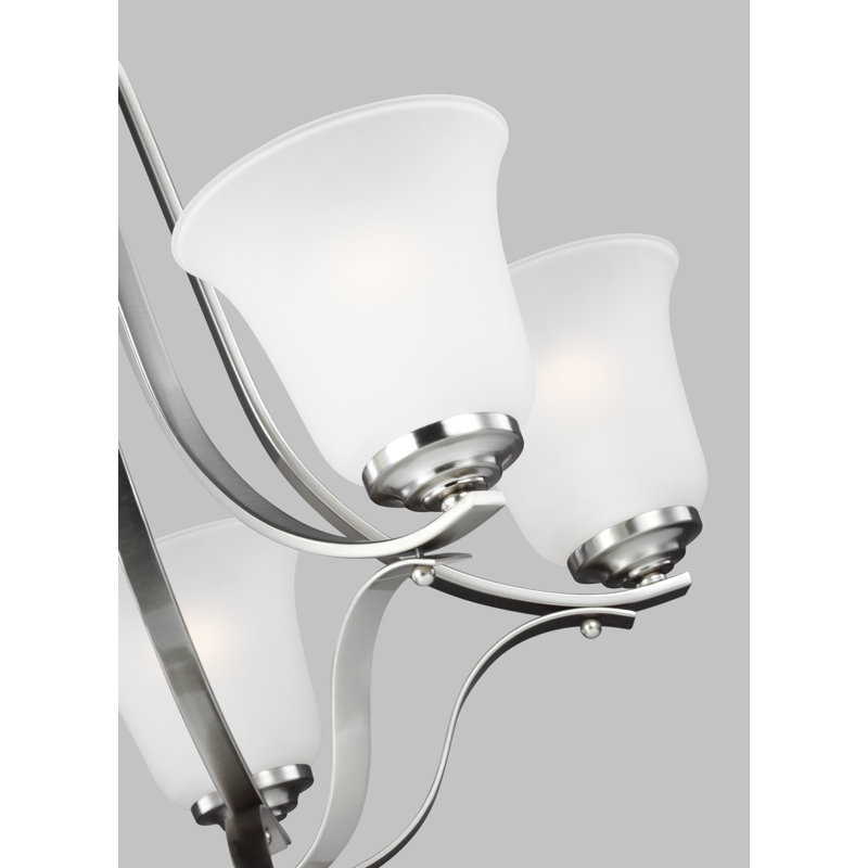 Lustre à cinq lumières Emmons de Génération Éclairage , Nickel brossé, Oui