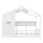 Twin Size Floor House Bed For Toddler,Kids Montessori Bed  With Storage Shelf,Playhouse Bed With Roof Design,White-1005652940
