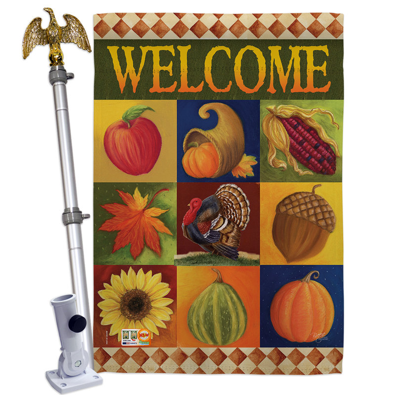 Ensemble de drapeaux en polyester 40 x 28 po Autumn Collage