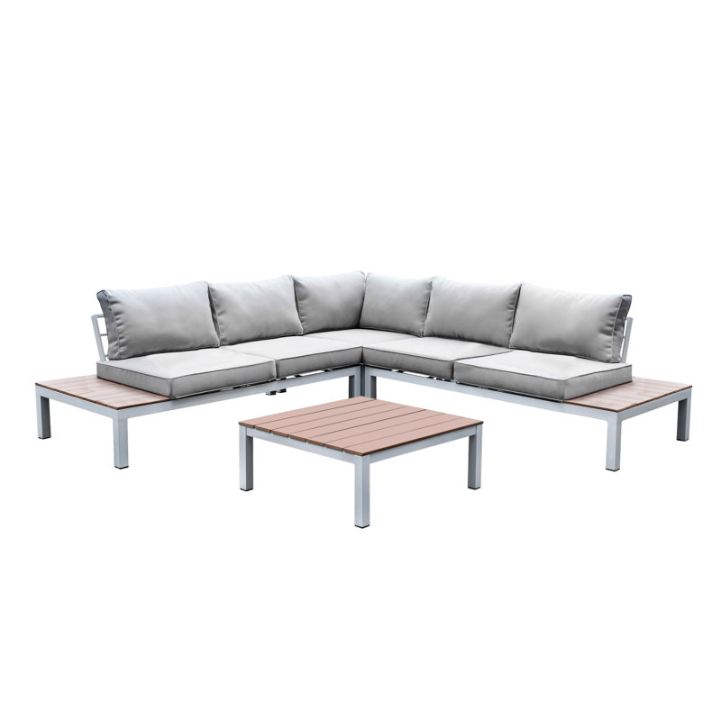 Ensemble de conversation modulaire avec coussins 4 pièces Akio