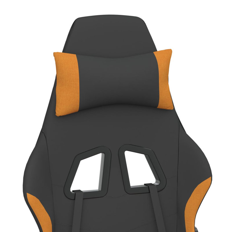 Gaming Chair with Footrest Fabric, Black/Orange