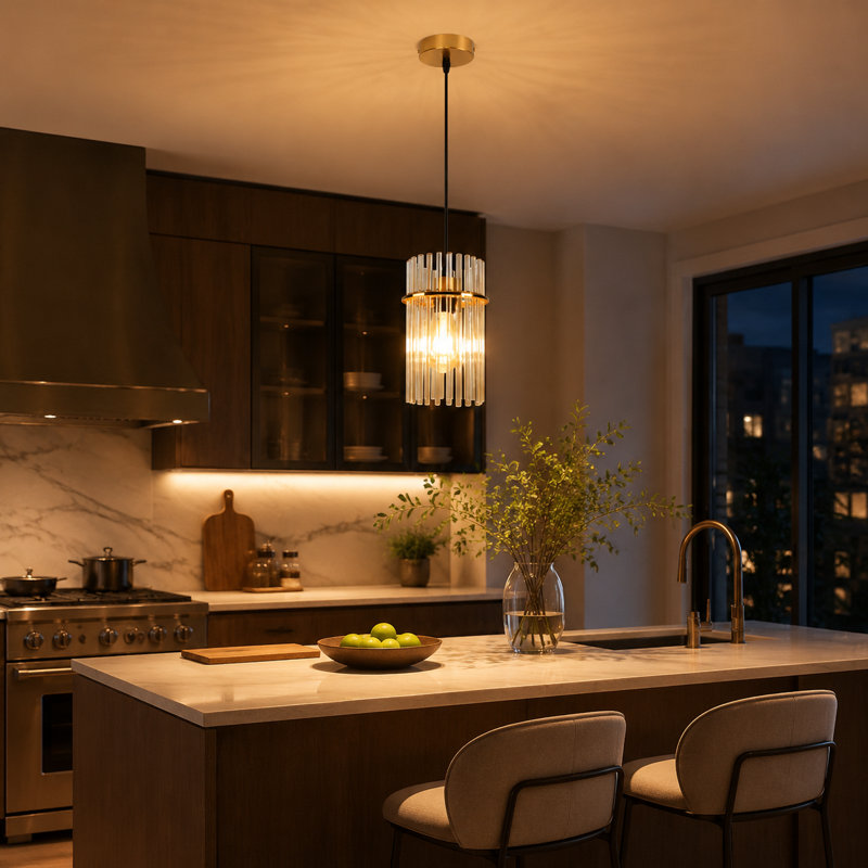 1 - Light Cylinder Pendant, Gold