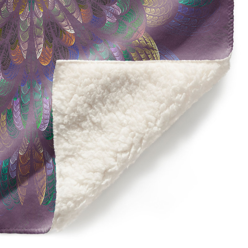 Hand Woven Throw Blanket, 51" W x 60" L, Purple/Yellow/Blue