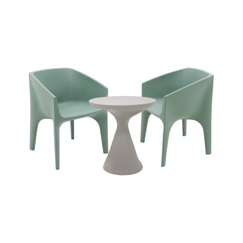 Tramontina Paco 3 Pcs. Polyethylene Lounge Set, Sage Green