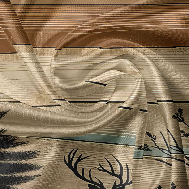 Ambesonne Tailored 55'' W Kitchen Curtain