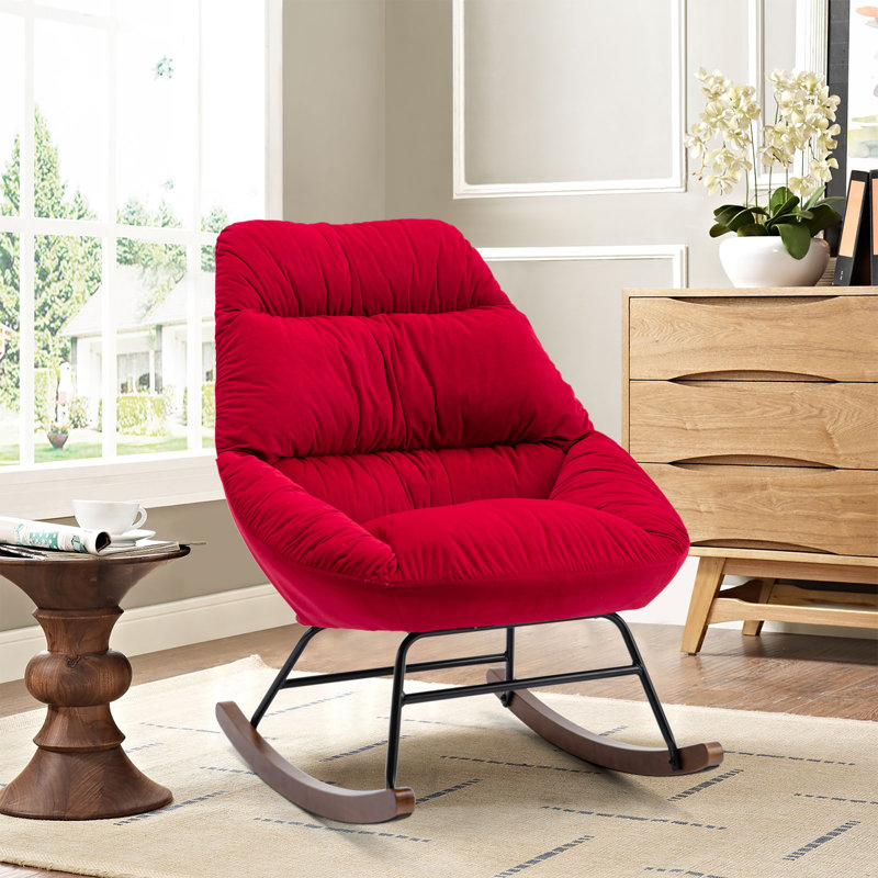Chaise berçante Ireri, Velours rouge