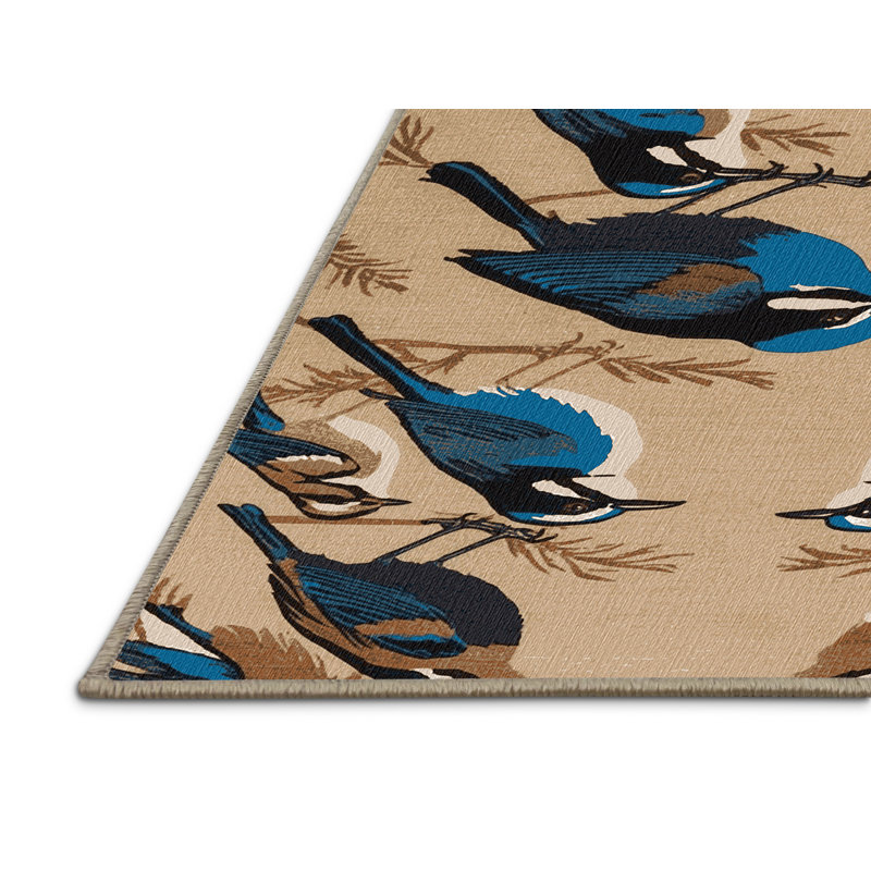  Tapis lavable superbe fée des oiseaux, Rectangulaire 2 pi x 3 pi