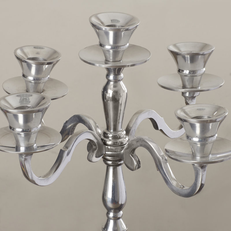 Aluminum Metal Decorative Silver Candelabra
