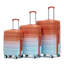 Ensemble 3 pièces de valises à roulettes en polycarbonate - 20 ", 24", 28 "valises latérales bleues et rouges