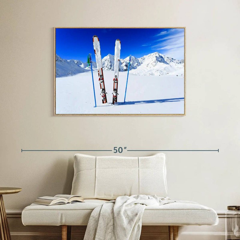 Équipement de ski, Cadre flottant en bois naturel, 40 po x 27 po