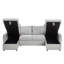 Canapé-lit modulaire de 109,5 po avec lit escamotable, canapé modulaire en U à 5 places en velours côtelé avec 2 chaises longues de rangement, porte-gobelets et ports USB-1012590321