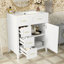 Meuble-lavabo de 30 pouces avec lavabo en céramique, tablette réglable, porte à fermeture en douceur et trois tiroirs à fermeture en douceur-1133001104